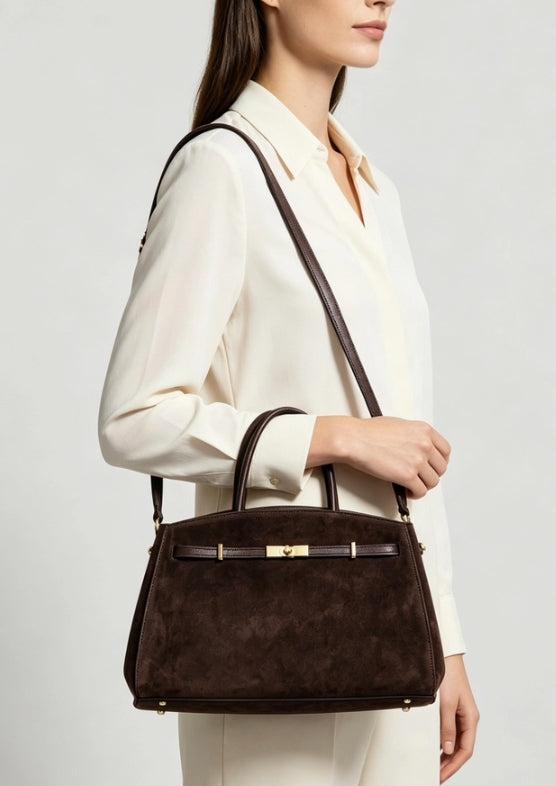 MEDIUM BAG IN GENUINE SUEDE LEATHER