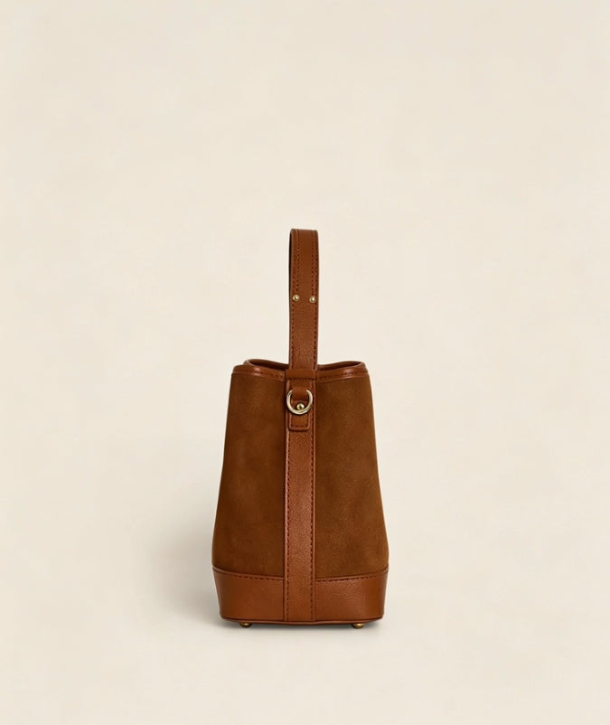 LARGE SUEDE BUCKET BAG
