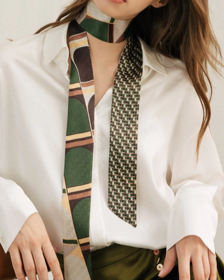 MODULAR SILK SKINNY SCARF