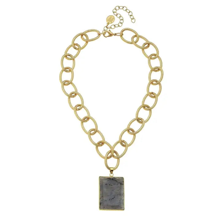 LABRADORITE PENDANT NECKLACE