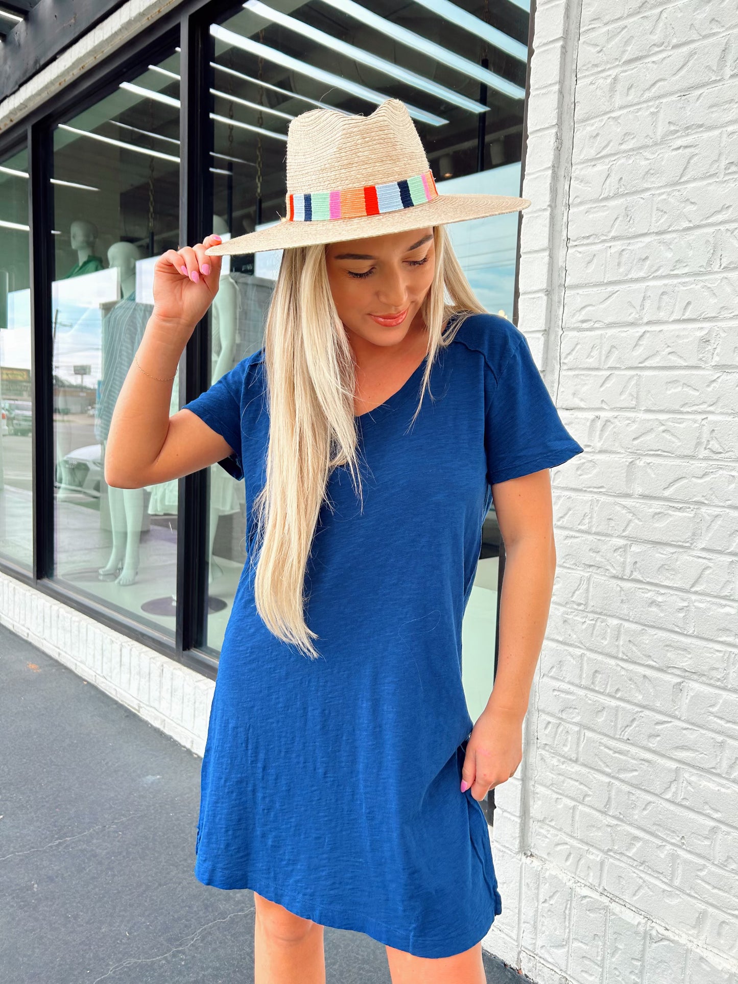 V-NECK SHIRT DRESS