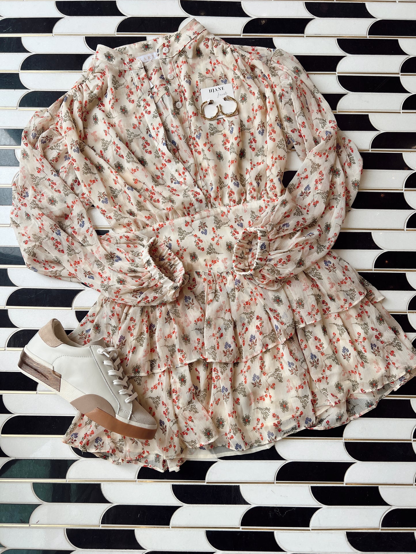VINTAGE FLORAL CHIFFON DRESS