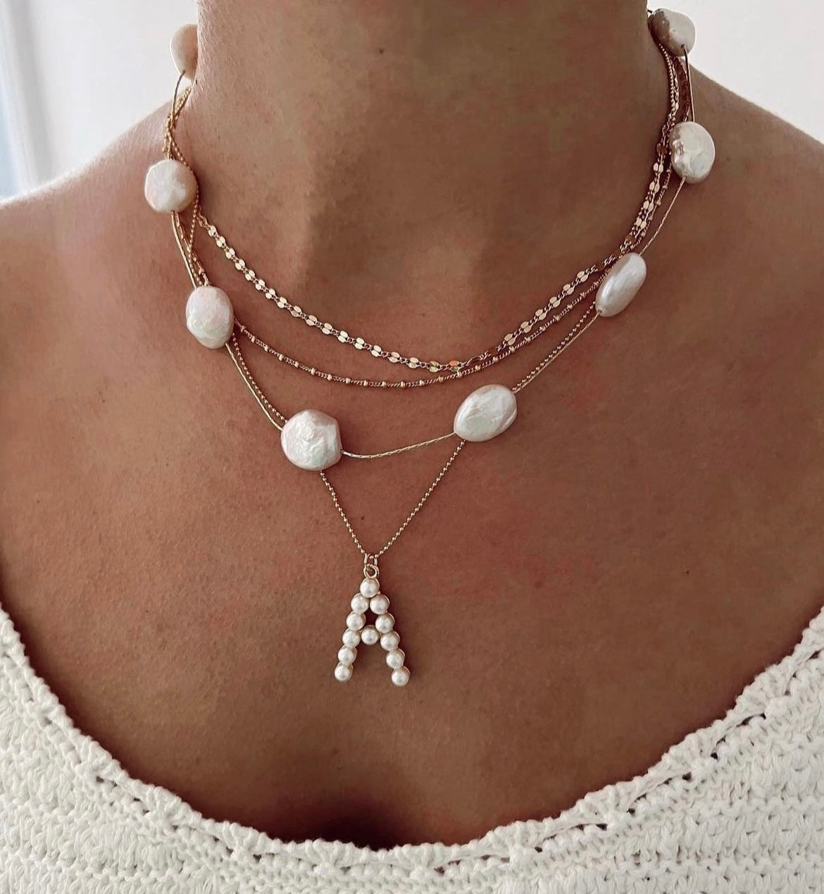 PEARL LETTER NECKLACE
