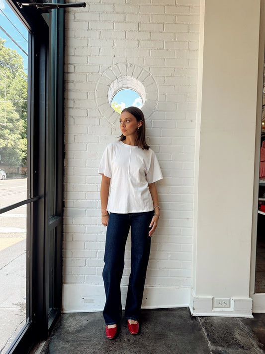 SHIRRED WAIST DOLMAN