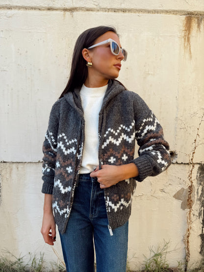 ZIP-UP FAIRISLE HOODIE