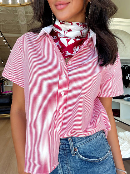 THE BOXY SHORT SLEEVE CROPPED SHIRT - 2