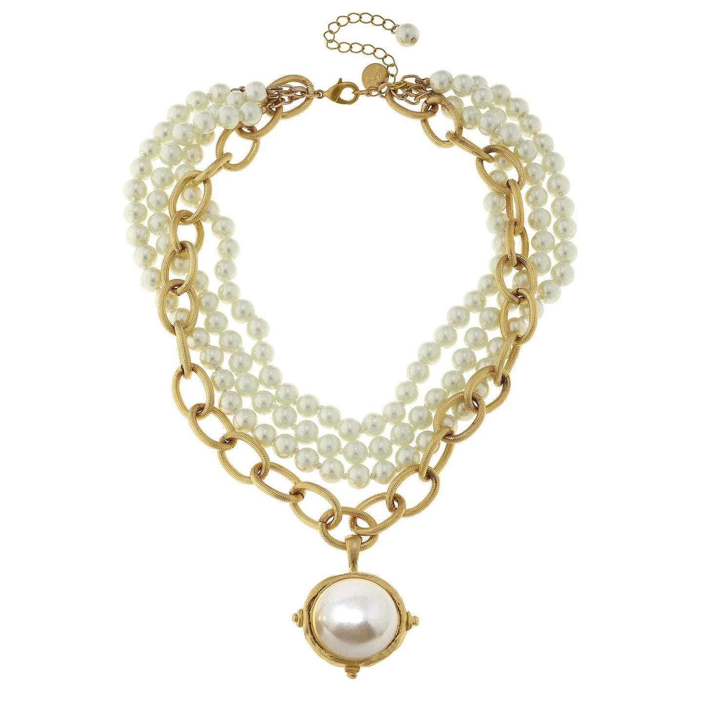 MULTI STRAND PEARL GOLD NECKLACE