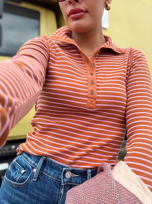 HENLEY STRIPE TEE