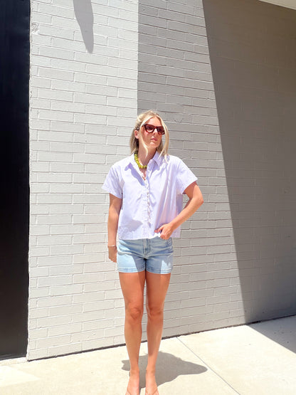 THE BOXY SHORT SLEEVE CROPPED SHIRT - 2