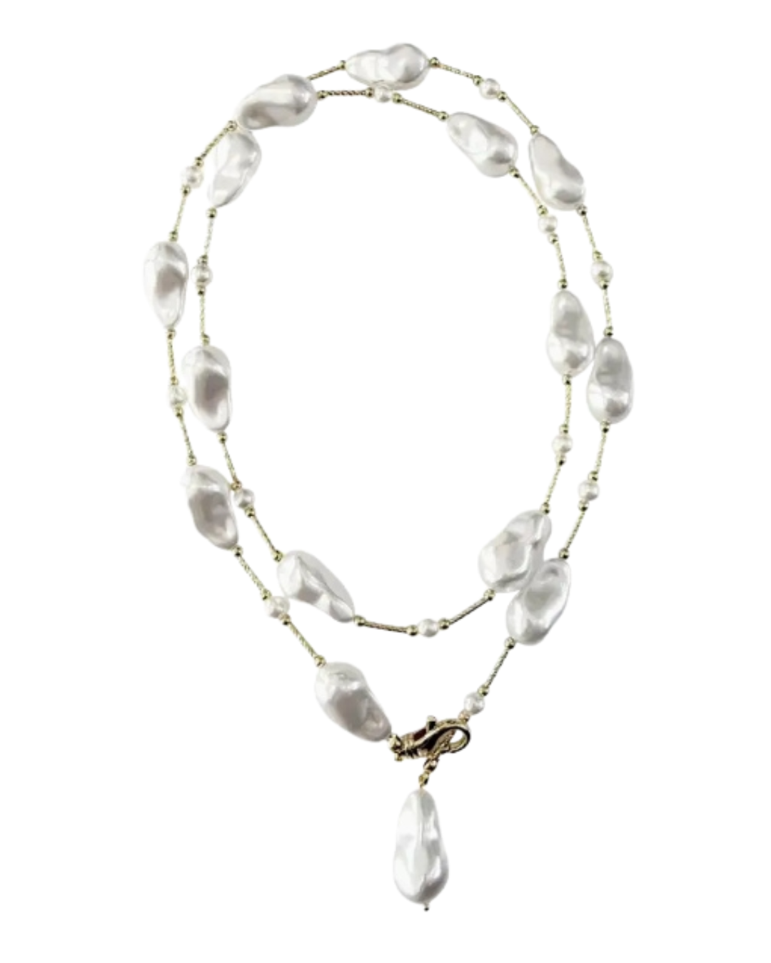 GLORIA BAROQUE PEARL LARIAT NECKLACE