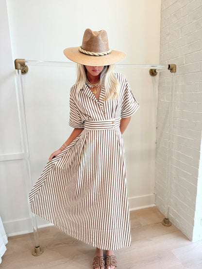 MIDI DRESS WITH DOLMAN SHORT SLEEVE