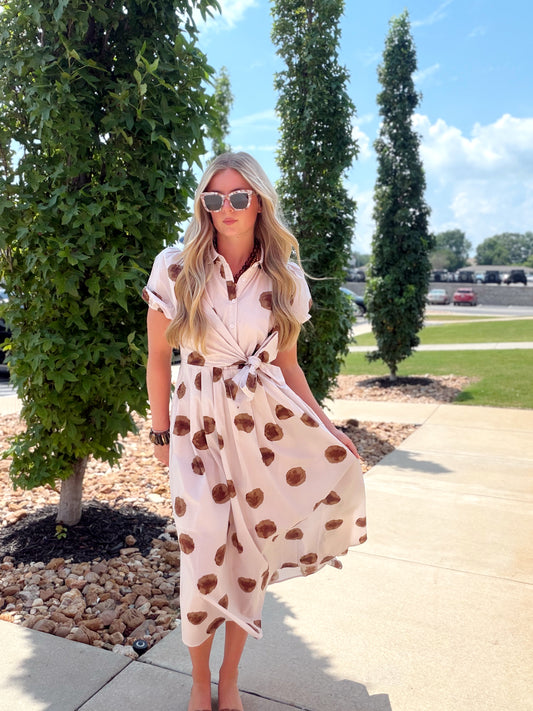 BLUSH DOT TIE DRESS