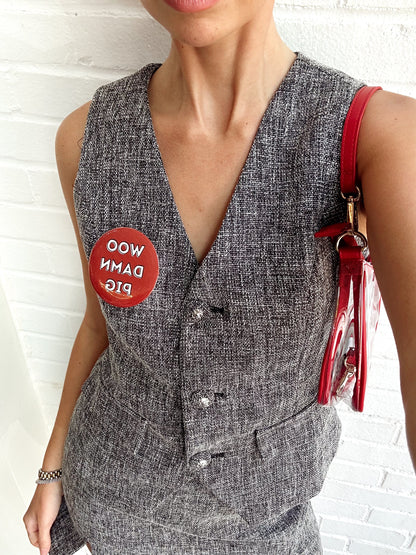 MULTI TWEED BUTTONED VEST