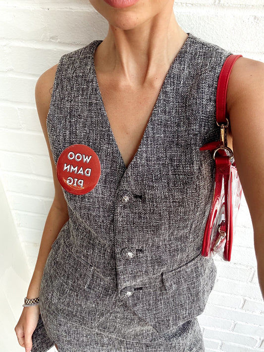 MULTI TWEED BUTTONED VEST