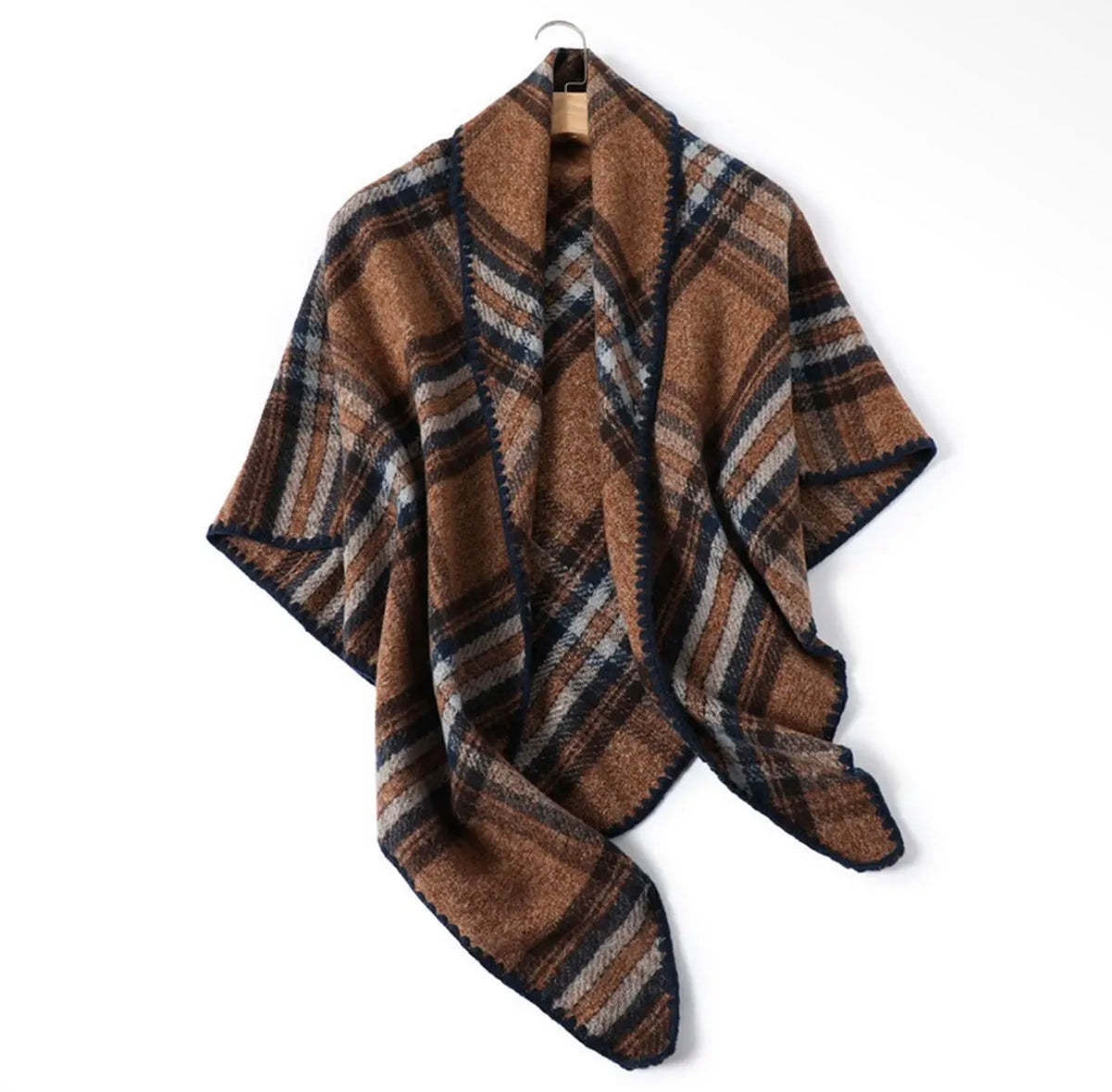 PLAID TRIANGLE SHAWL