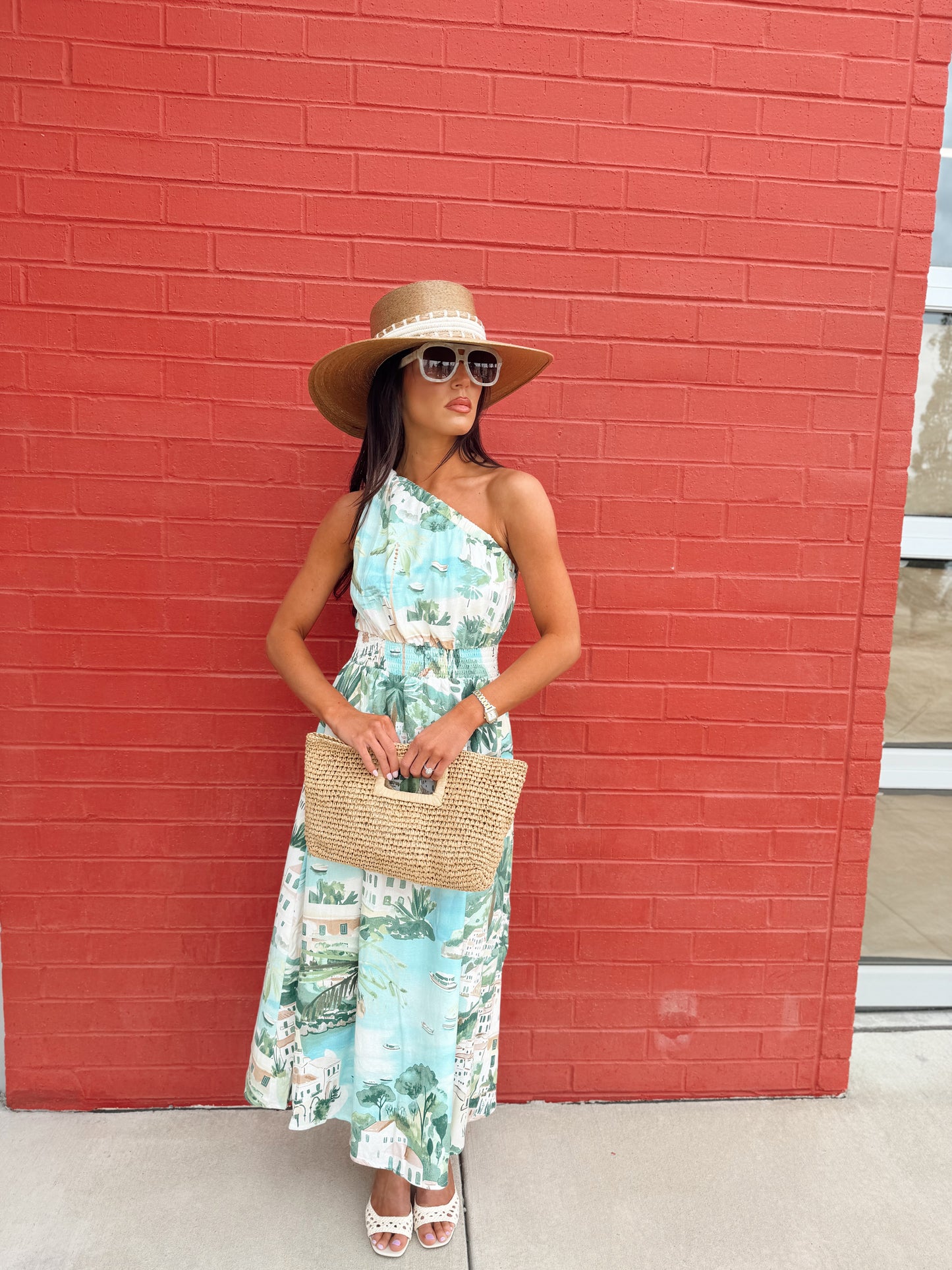 PITI TOWN SMOCKED MIDI DRESS