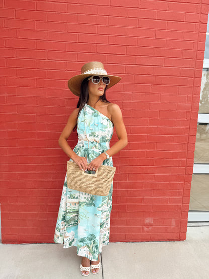 PITI TOWN SMOCKED MIDI DRESS