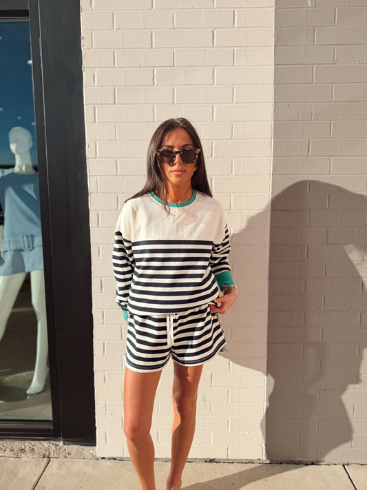 LAYER UP STRIPE SWEATSHIRT