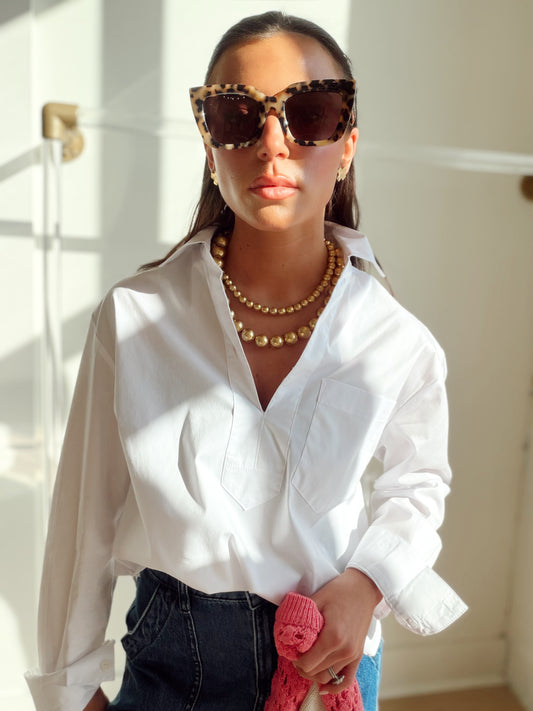 CASEY POPLIN PULLOVER