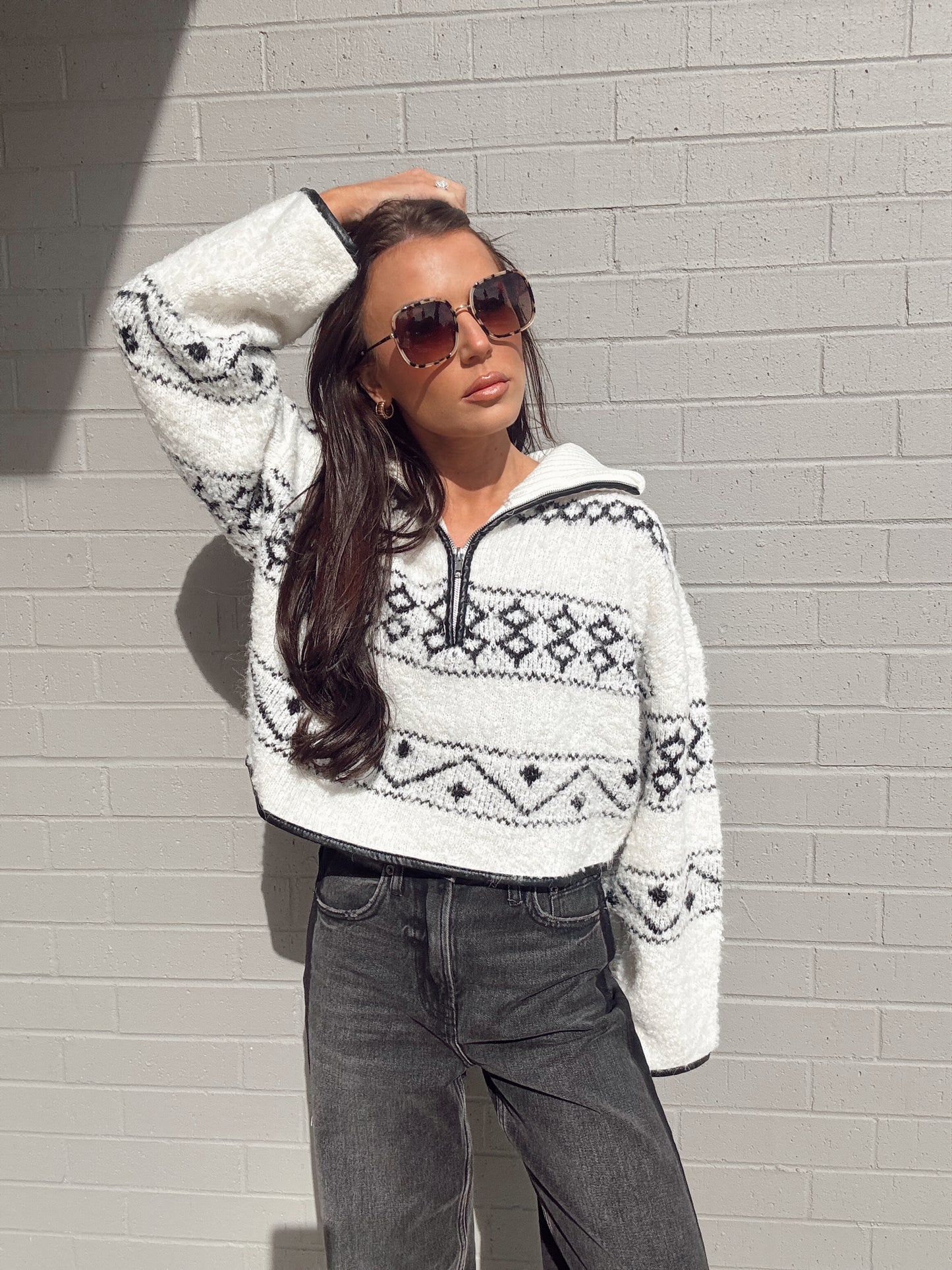 MOUNTAIN ROADS HALF ZIP SWEATER