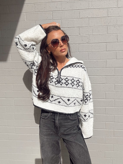 MOUNTAIN ROADS HALF ZIP SWEATER