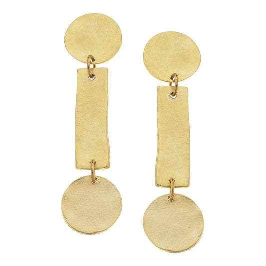 GOLD ROUND BAD EARRING
