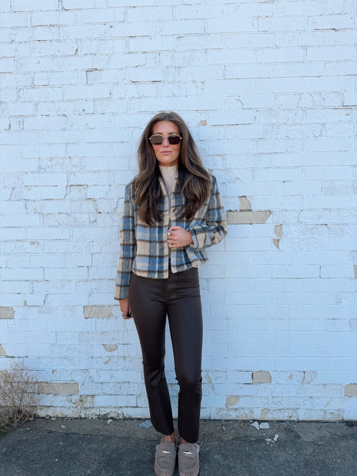 PETRA PLAID SHRUNKEN JACKET