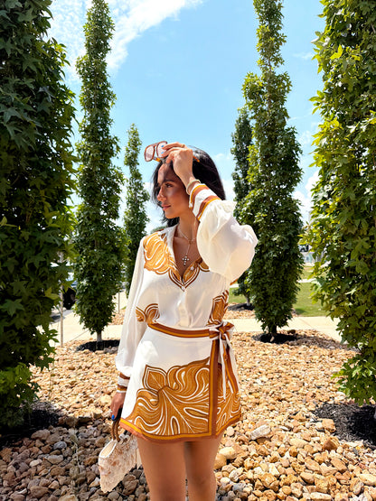 PRINTED WOVEN SKORT