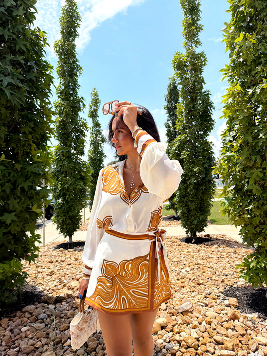 PRINTED WOVEN SKORT