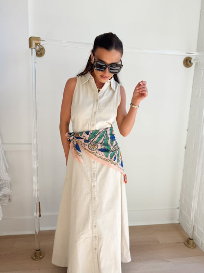 IVY SLEEVELESS BUTTON DOWN MAXI