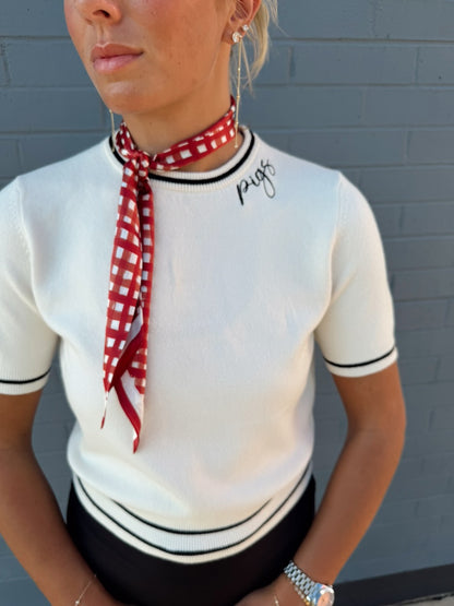 SHORT SLEEVE PIGS EMBROIDERED