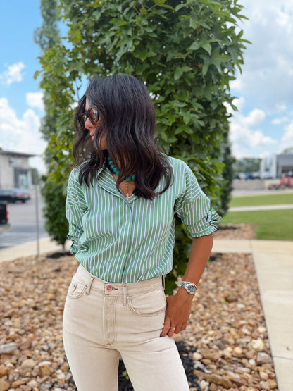 STRIPED BUTTON DOWN SHIRT