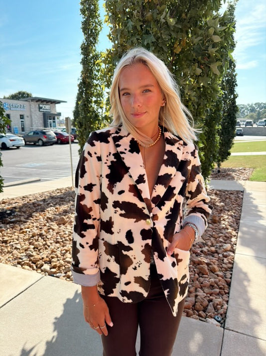 COW PRINT BLAZER