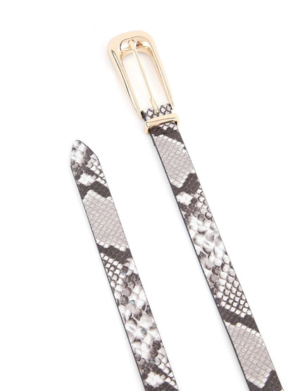 GREY SNAKE SIGNATURE BUCKLE BELT