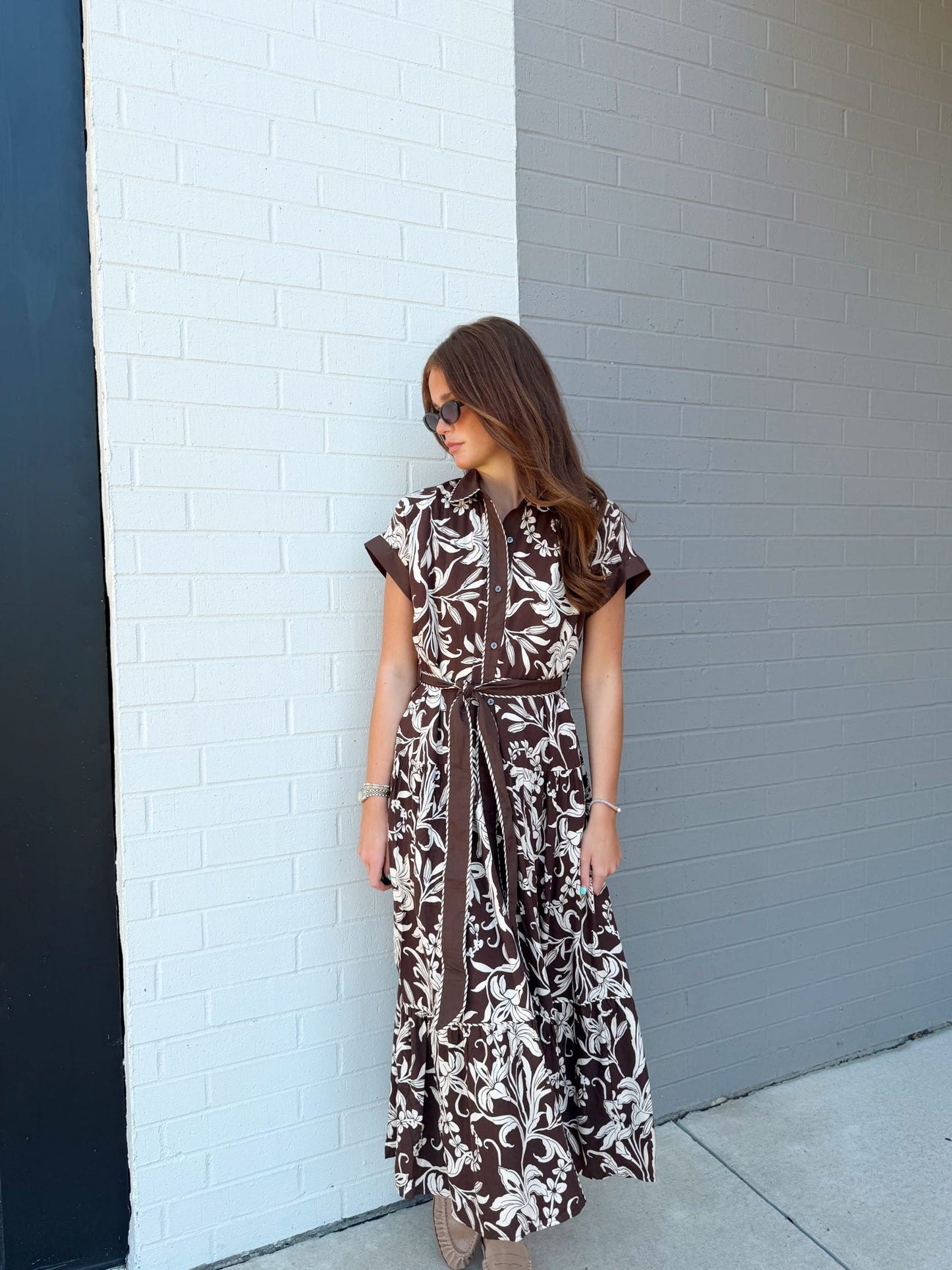 BROWN FLORAL MAXI