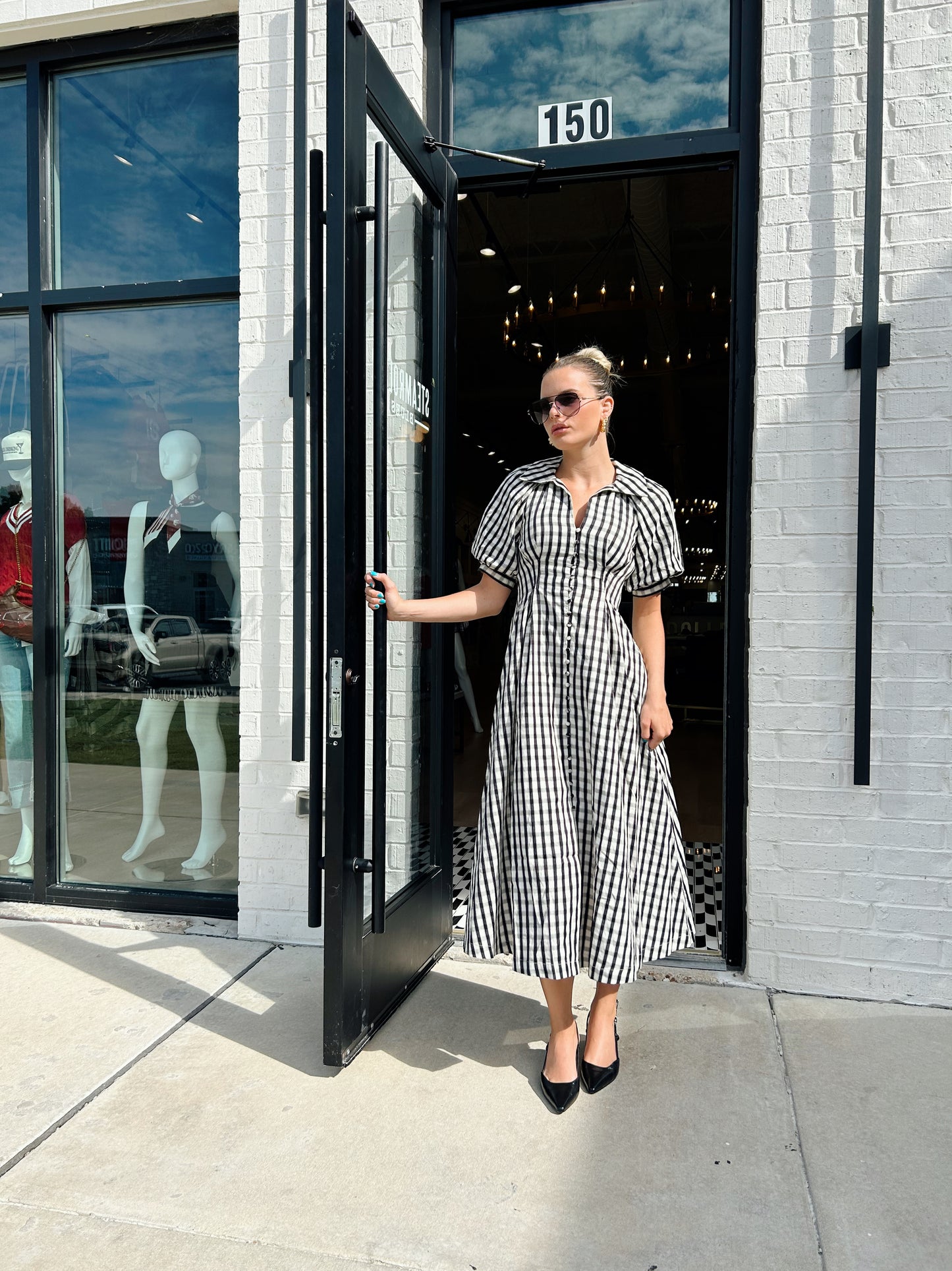 PLAID BUTTON DOWN DRESS