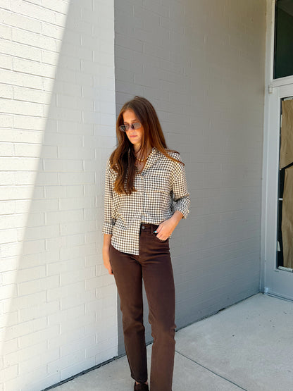 RIVER PLAID BUTTON UP