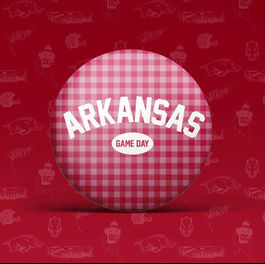 ARKANSAS GAMEDAY GINGHAM PIN