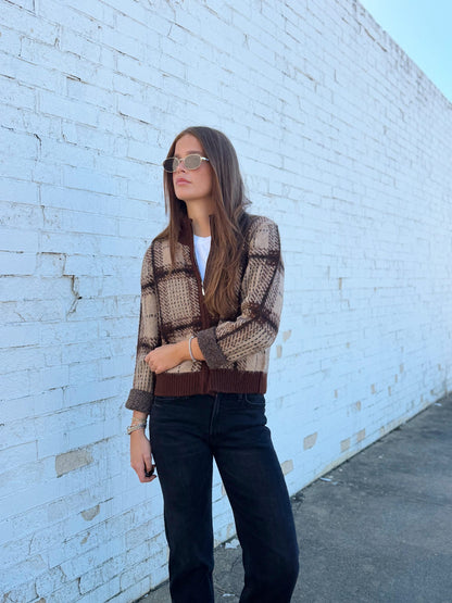 FROSTLINE PLAID CARDIGAN