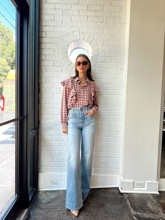 DRU RUFFLE FROMT BLOUSE