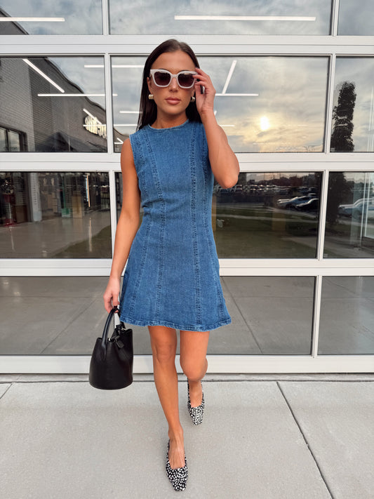 SLEEVELESS DENIM DRESS