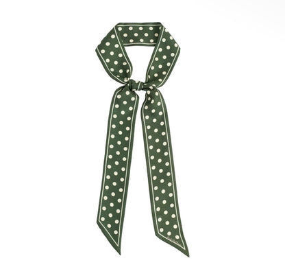RETRO POLKA SILK TWILL SKINNY SCARF