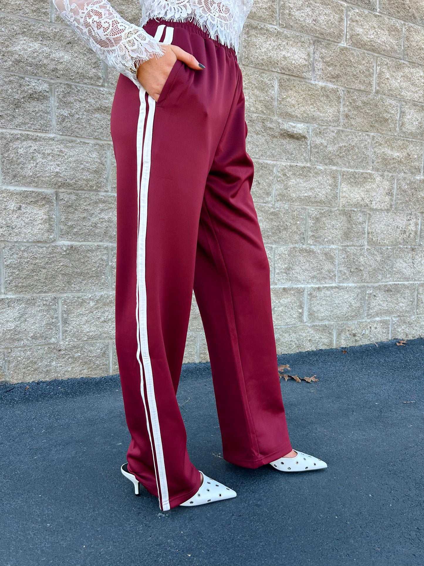 WIDE LEG TRACK PANTS