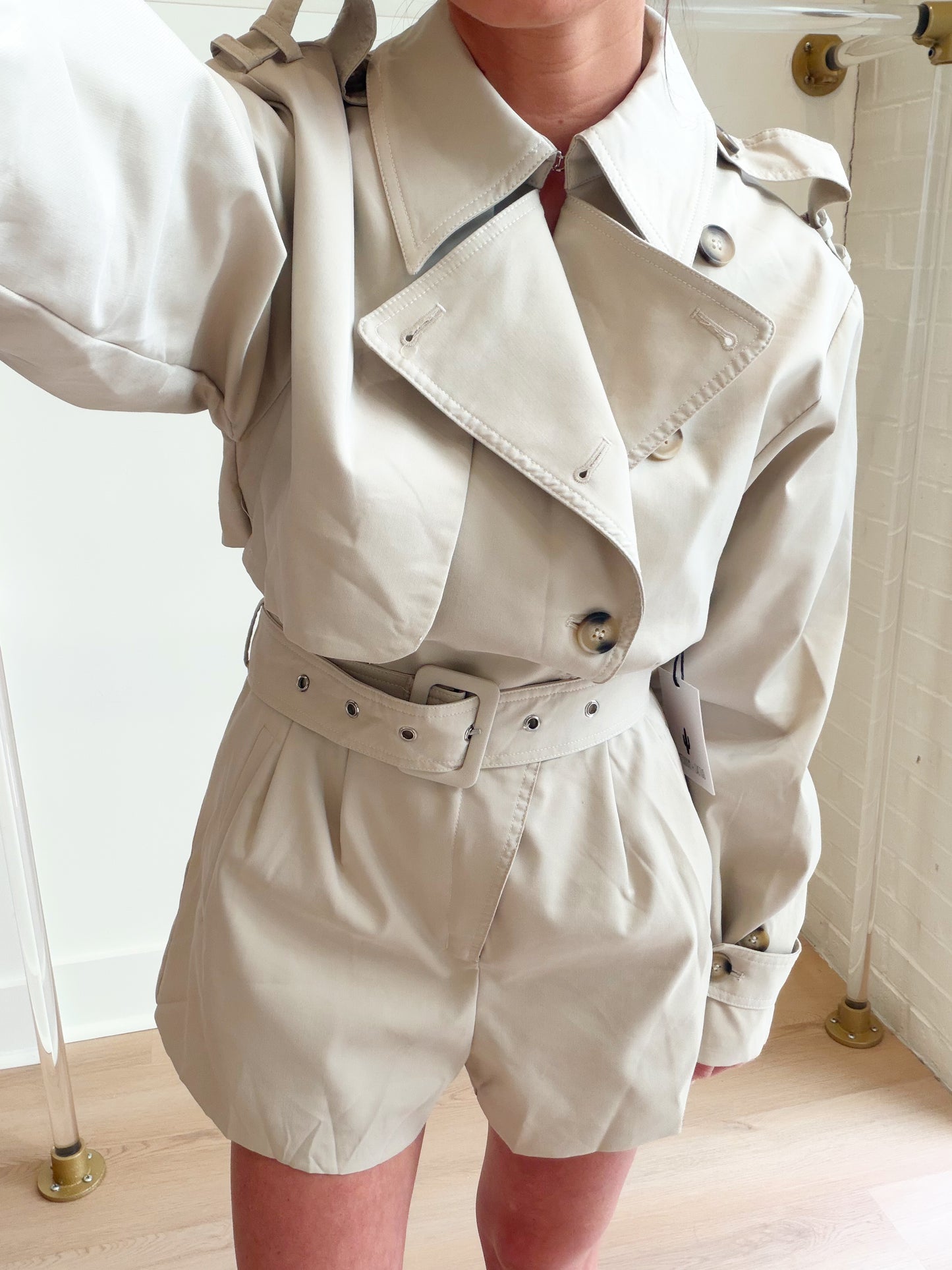 TRENCH STYLE STRUCTURED ROMPER