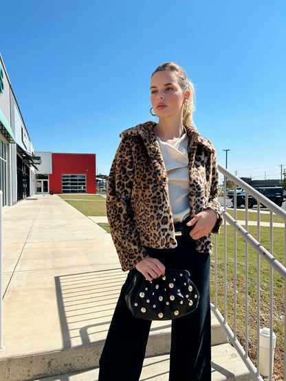 LEOPARD TEDDY CARDIGAN