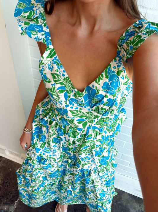 BIVORE FLORAL TRUTH TIERED MAXI DRESS