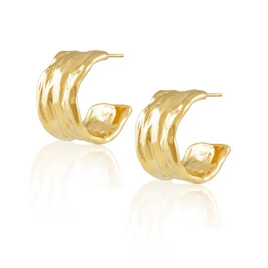 GINA 18K HAMMERED HOOP