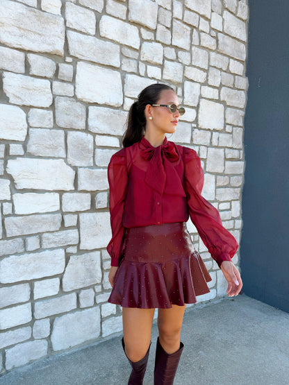PARISA FAU LEATHER MINI SKIRT