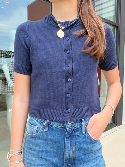 LEIA SHORT SLEEVE KNIT TOP