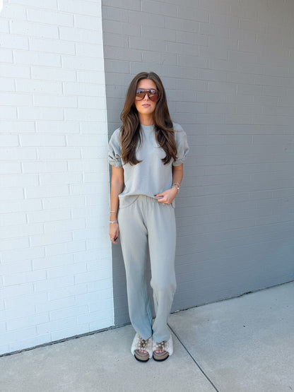 FRENCH TERRY PUFF SLEEVE SWEATSHIRT